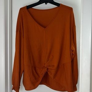Shein Curve 1x Womens Burnt Orange Top